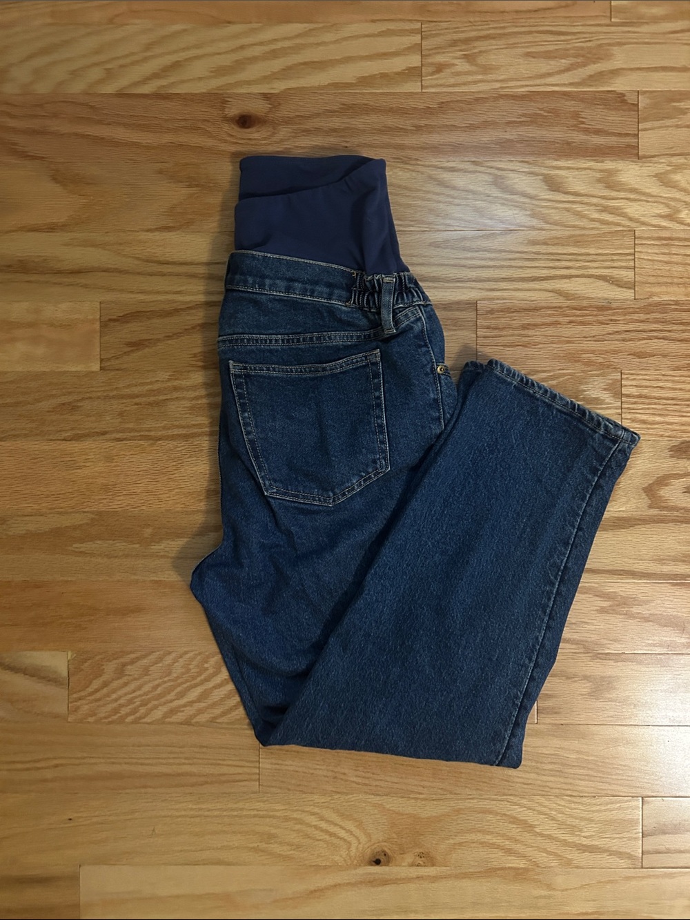 H&M Dark Blue Maternity Jeans with Navy Panel